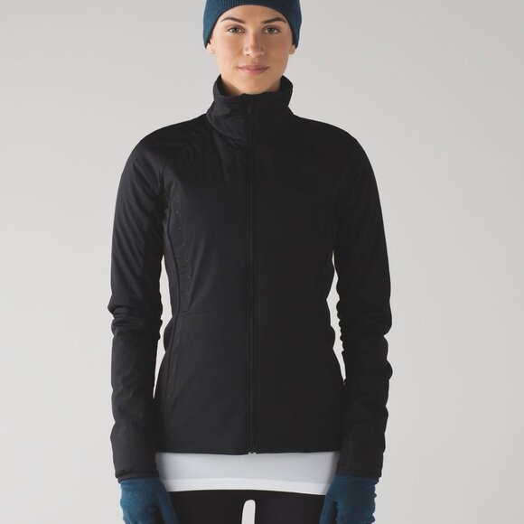 Lululemon Run For Cold Puffer Jacket Black PrimaLoft Insulated Full Zip Size 4 - Picture 8 of 9